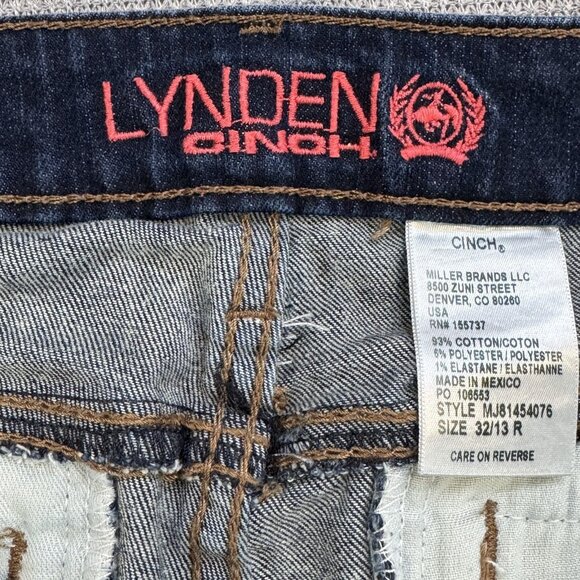 Cinch Lynden Womens Size 32/12R Blue Flared Jeans High Rise Dark Wash Cowgirl - Picture 8 of 15